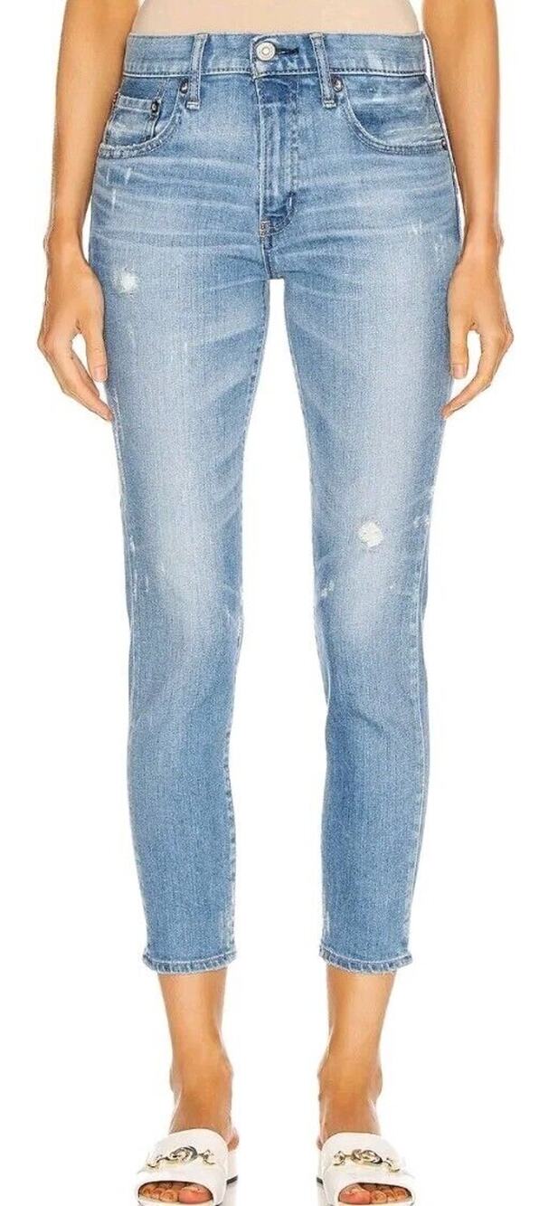 Moussy Vintage Velma Skinny in Blue Distressed Stretch Jeans Sz 24 (j